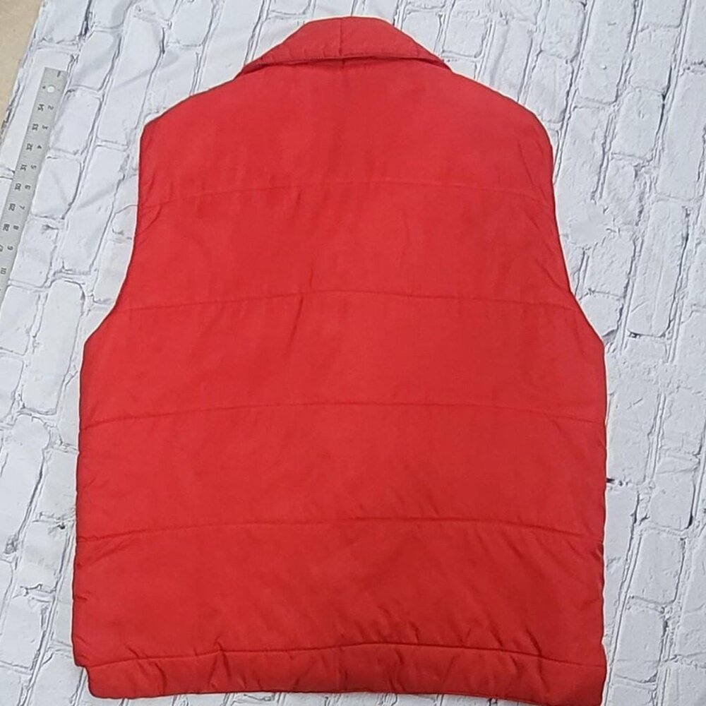 Vintage 80s Sears Red Puffer Vest – Size L, Outdoor Layer - Picture 3 of 4